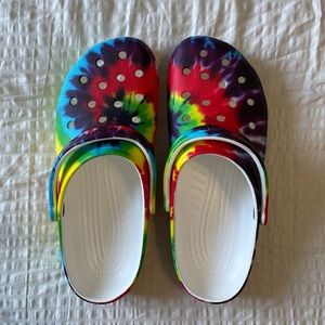 Tye dye crocs
